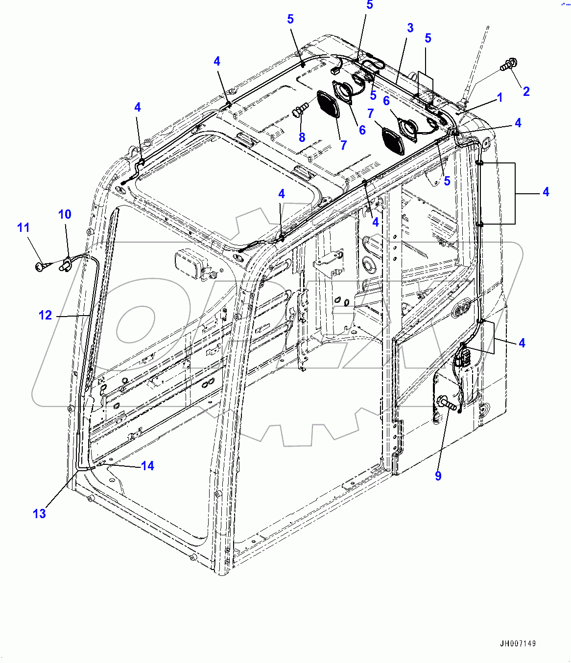  Cab, Speaker and Window Washer (400001-)