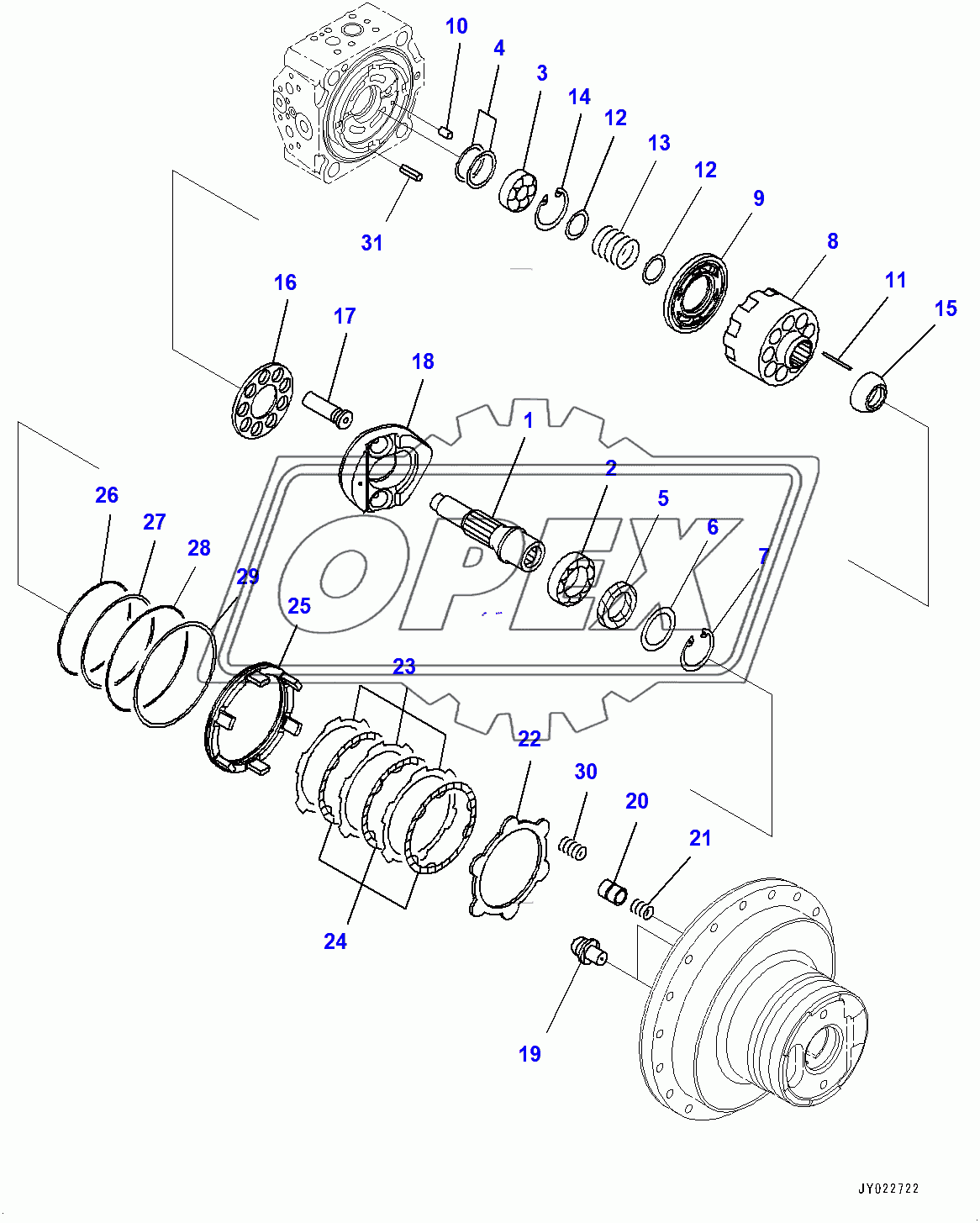  Travel Motor and Final Drive, Travel Motor, L.H. (2/2) (400127-)