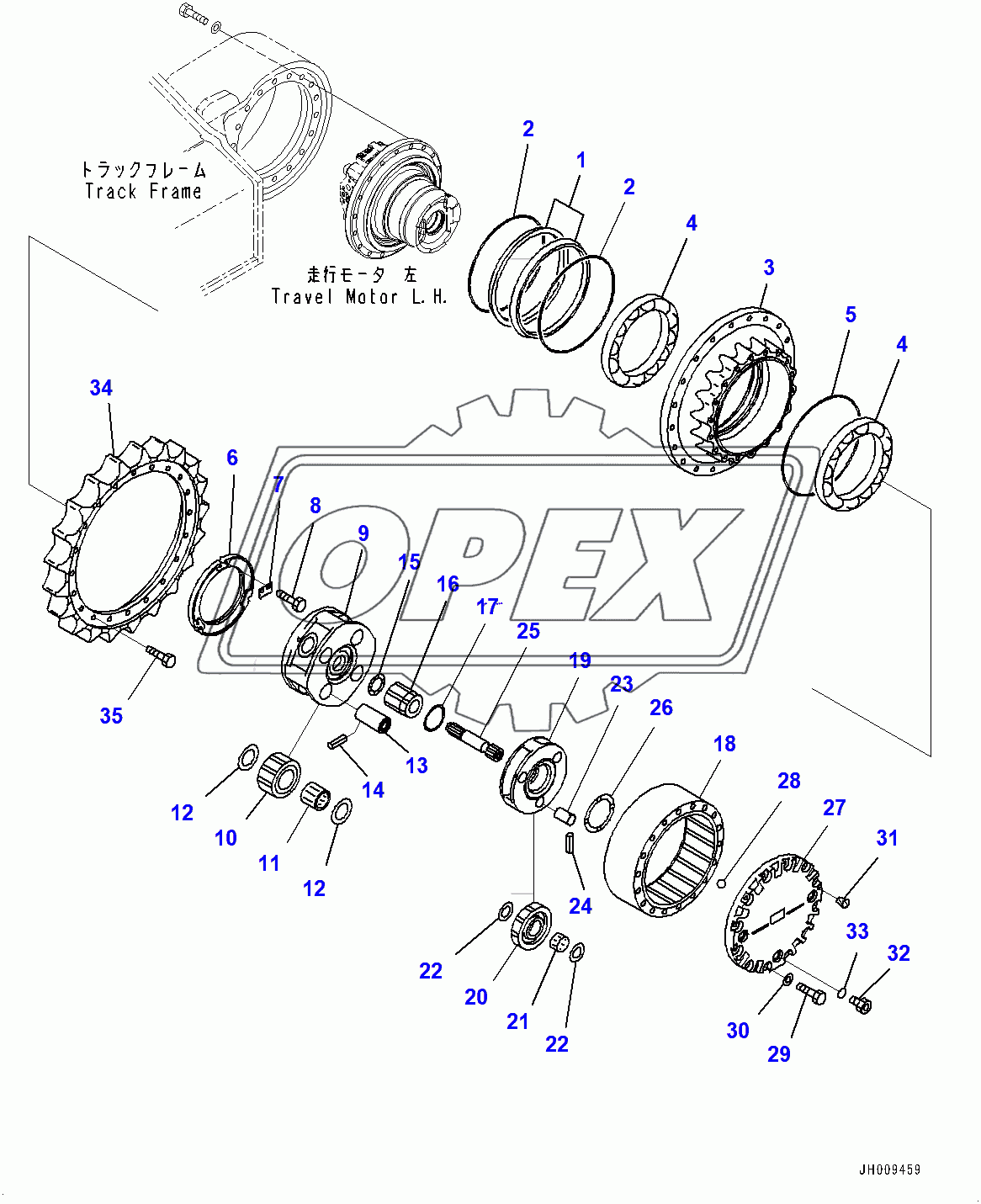  Travel Motor and Final Drive, Final Drive L.H. (400127-)