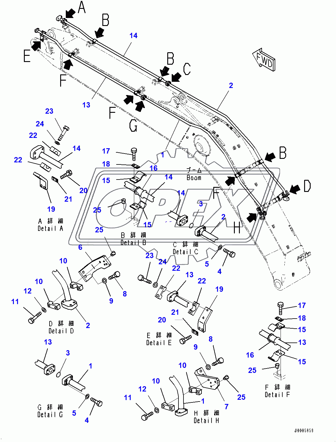  Boom, Additional Piping (400001-) 1