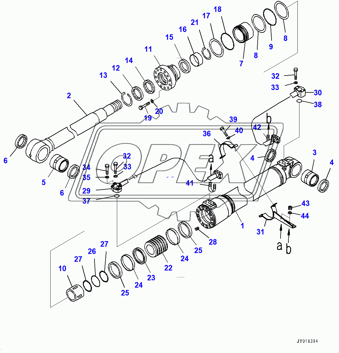  Boom Cylinder, R.H. (400001-) 1