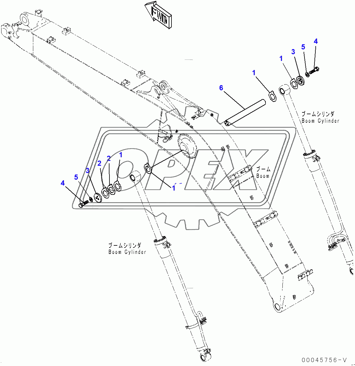  Boom Cylinder Head Pin (400001-) 1