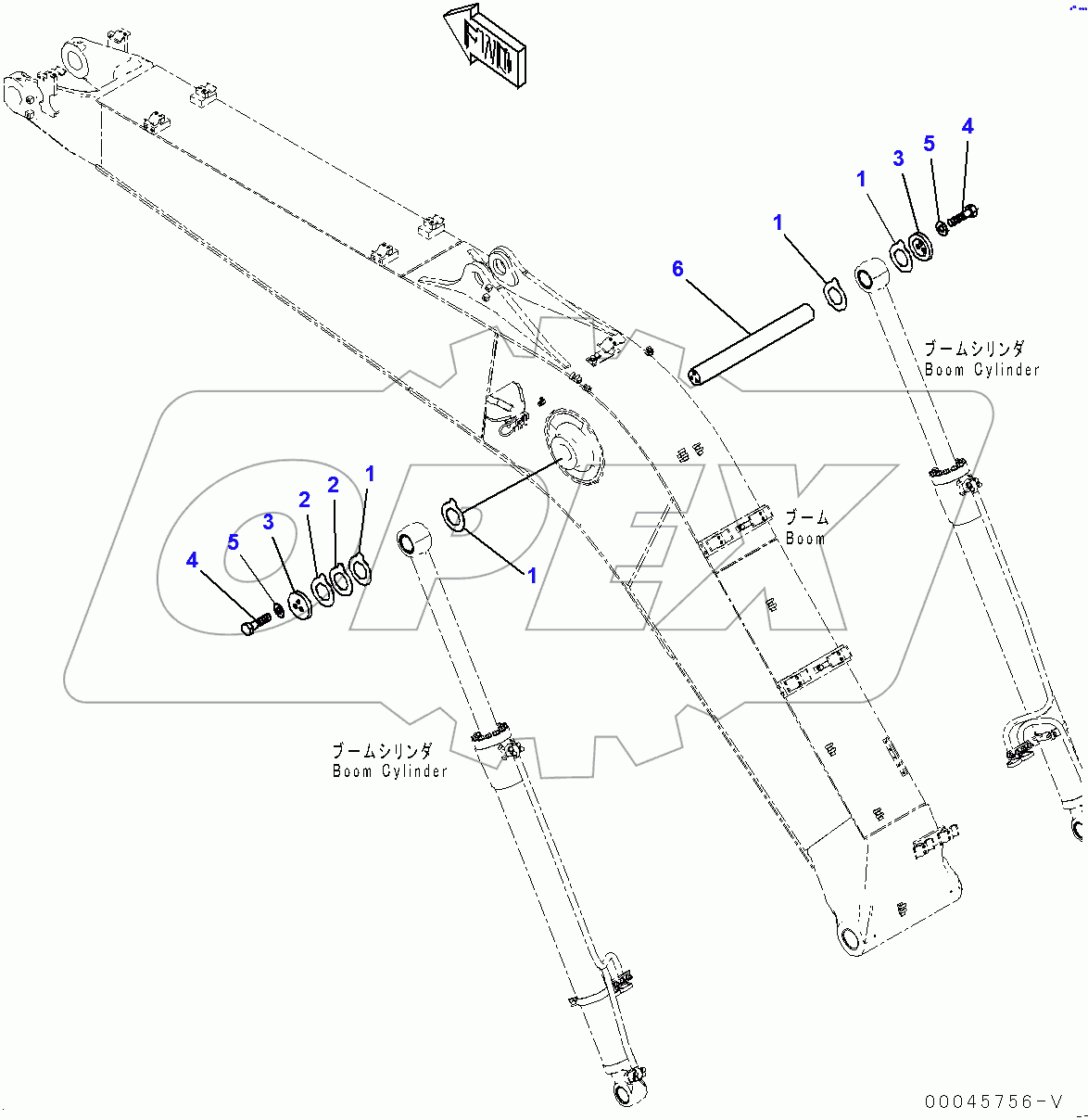  Boom Cylinder Head Pin (400001-)