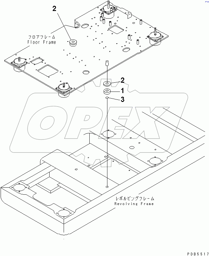  FLOOR FRAME (MOUNT CUSHION)(#30980-)