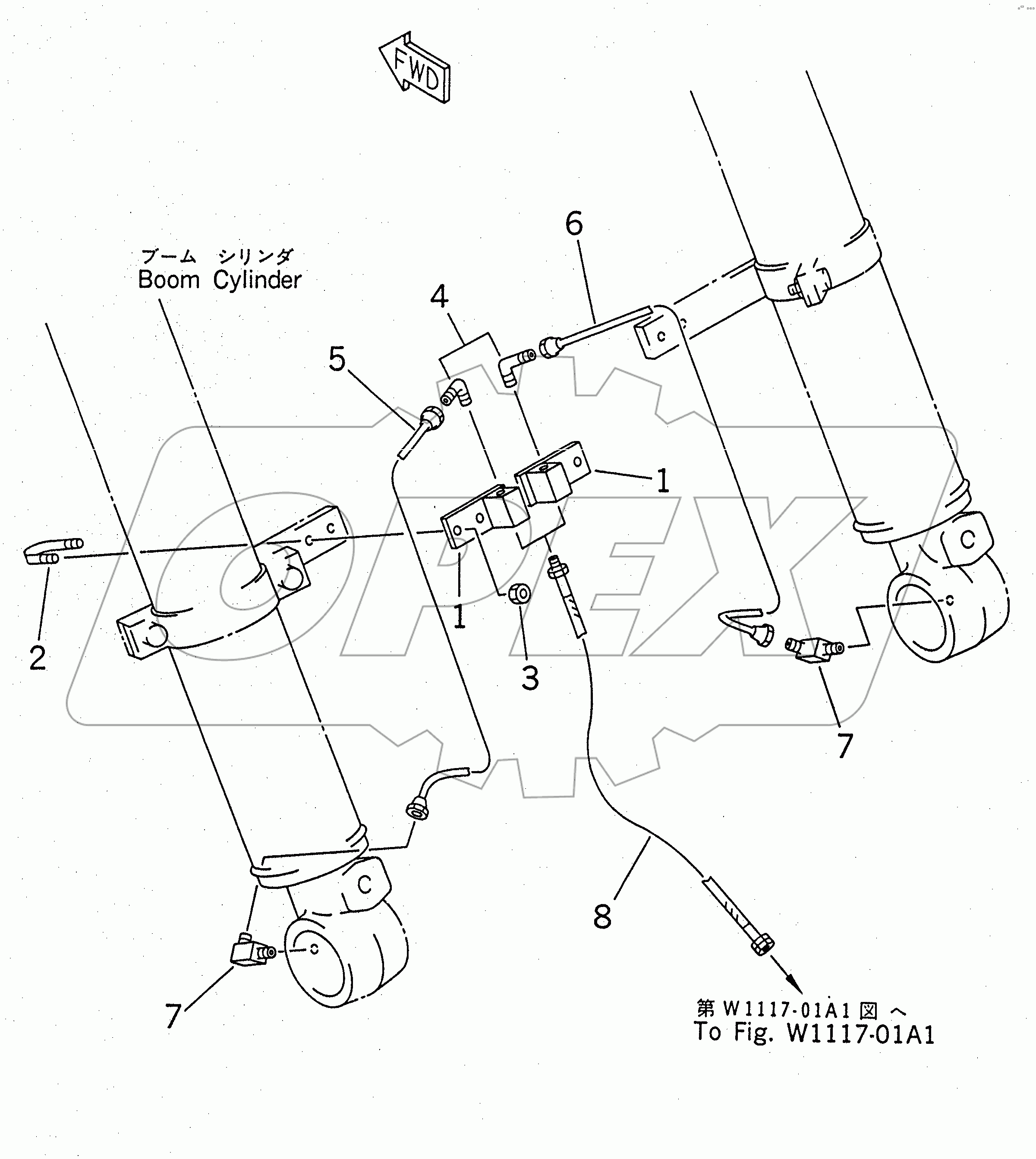  BOOM CYLINDER (AUTO GREASE SUPPLY SYSTEM)