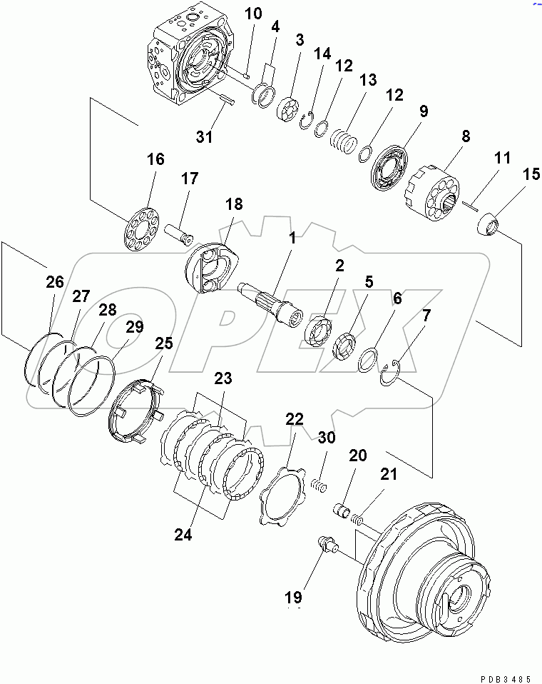  TRAVEL MOTOR (2/3)(#30690-)