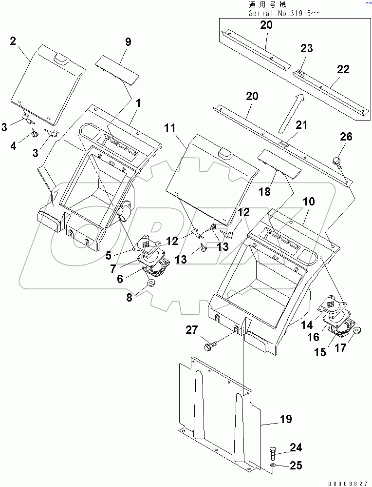  SEAT REAR COVER (WITH HEATER)(#30500-)