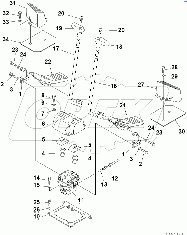  FLOOR FRAME (TRAVEL LEVER)(#31651-)