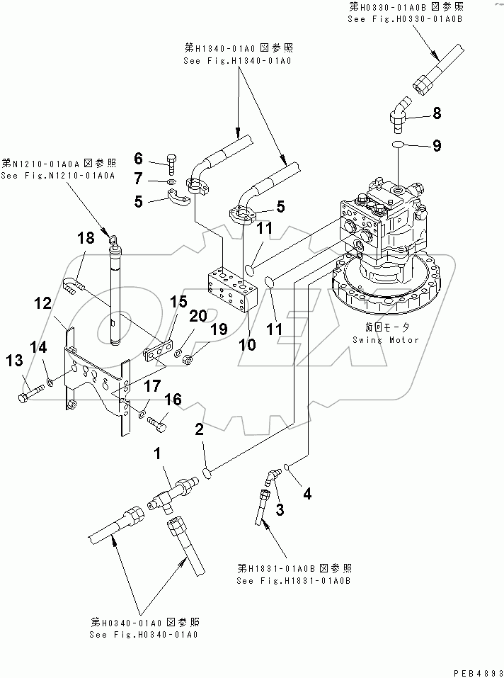  SWING MOTOR (CONNECTING PARTS)(#30980-)