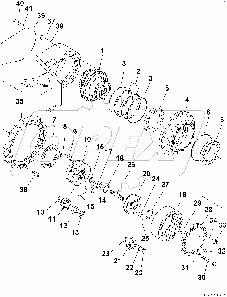  FINAL DRIVE (TRAVEL SPEED 3RD)(#30690-)