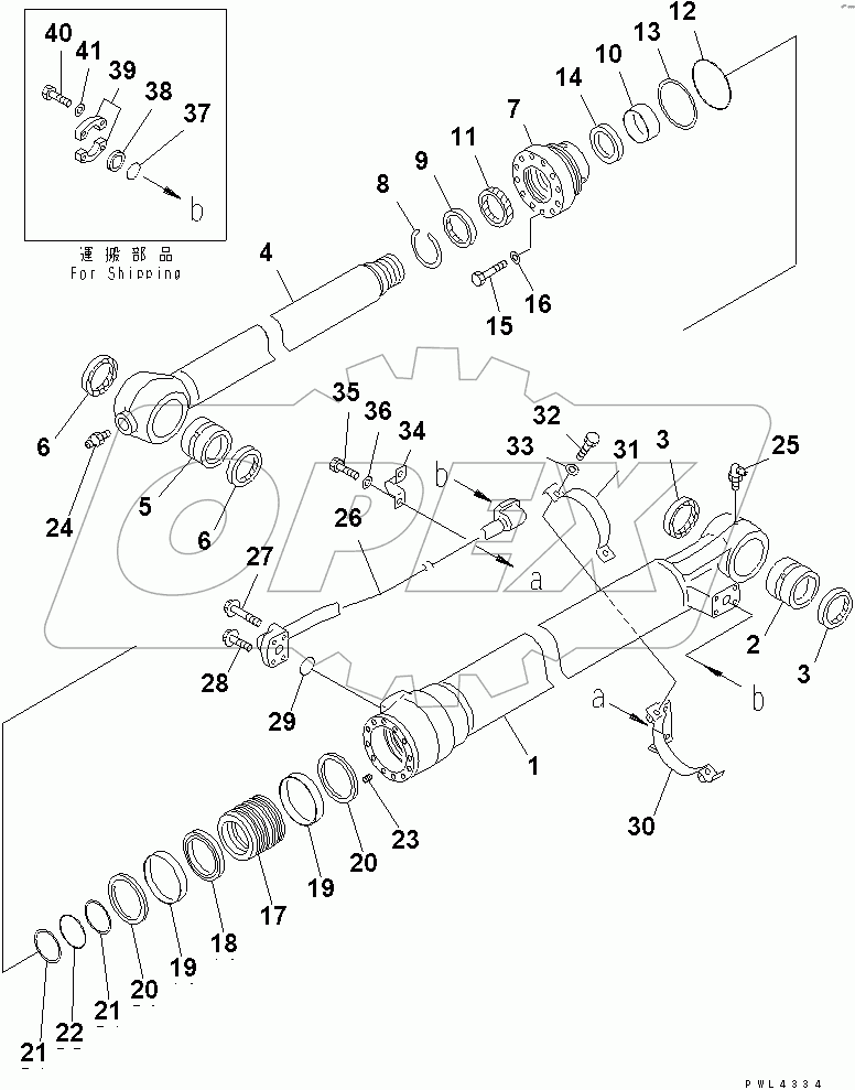  BUCKET CYLINDER (WITH BLIND PARTS)(#30916-)