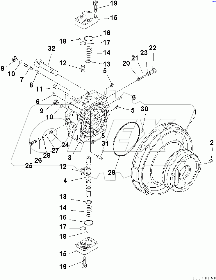  TRAVEL MOTOR (1/3)(#31921-)