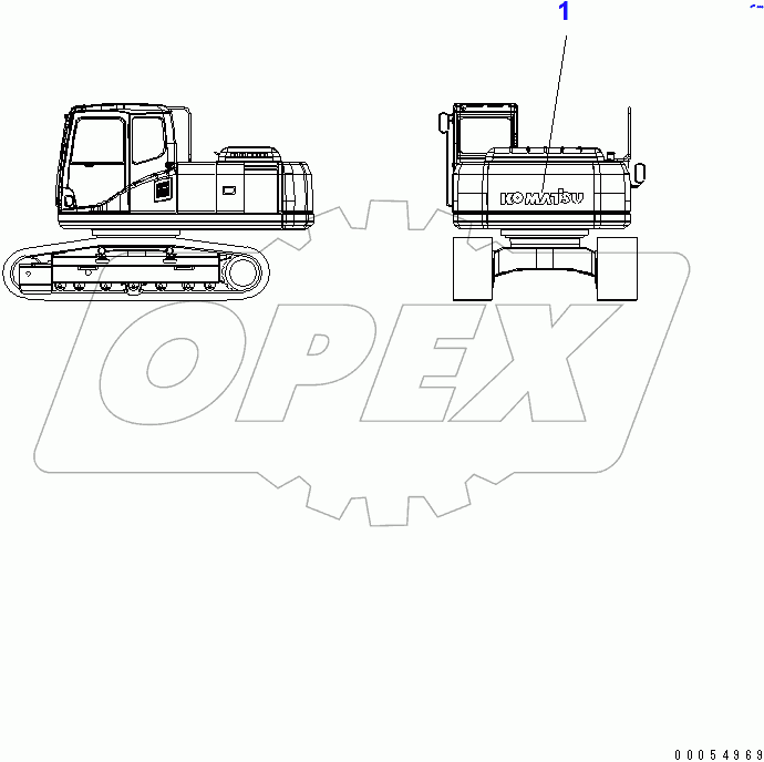  KOMATSU LOGO (COUNTERWEIGHT)(#66019-)