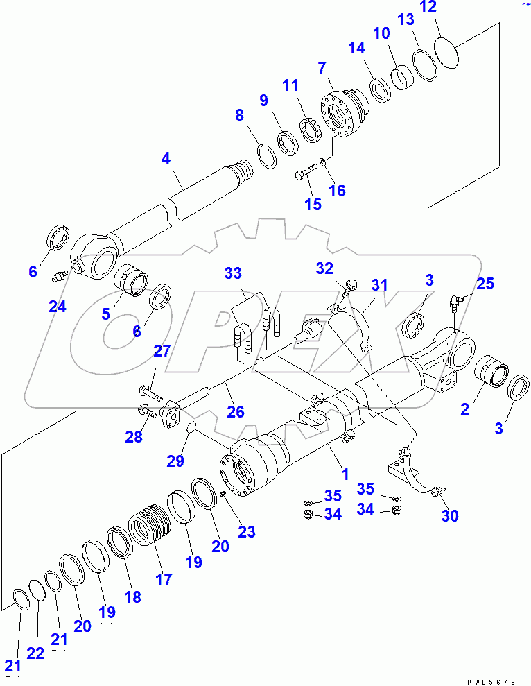  BUCKET CYLINDER (100 HOURS LUBRICATING)