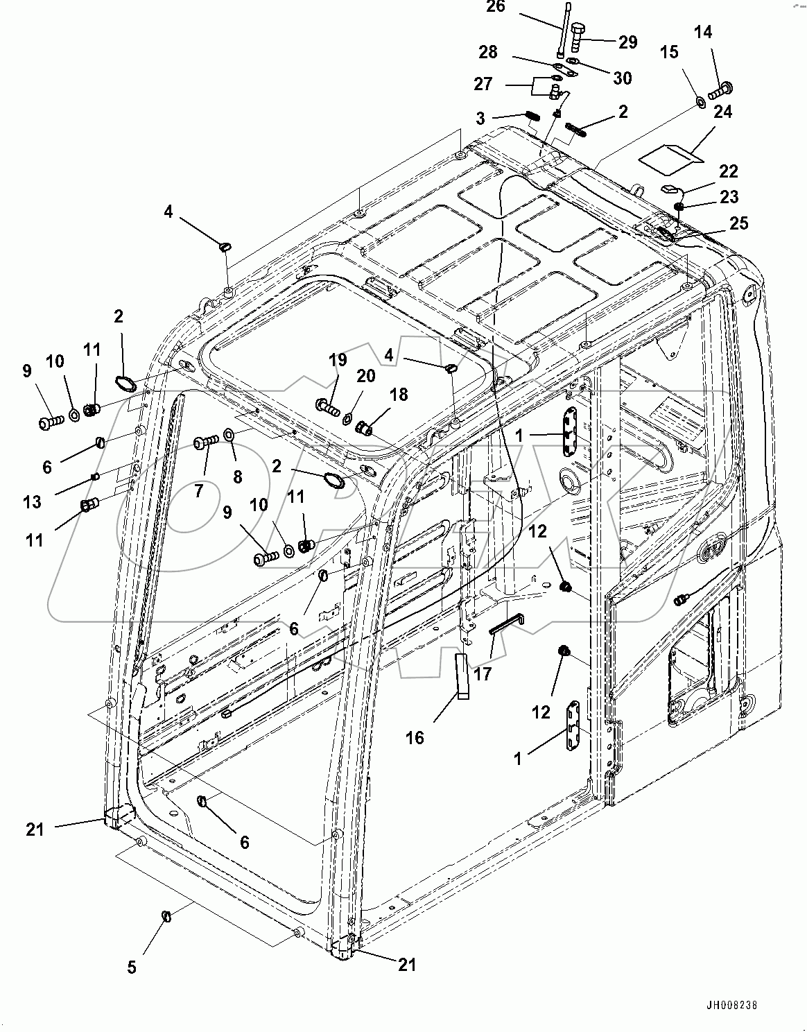  Cab, KOMTRAX Film Antenna (#100027-)