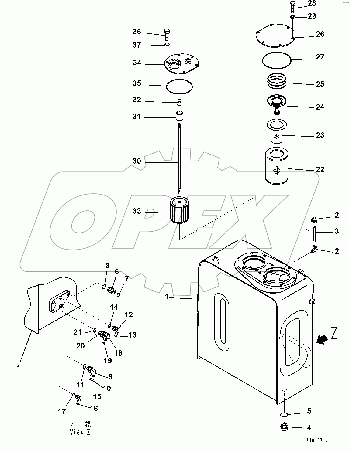  Hydraulic Tank, Tank (#100059-)