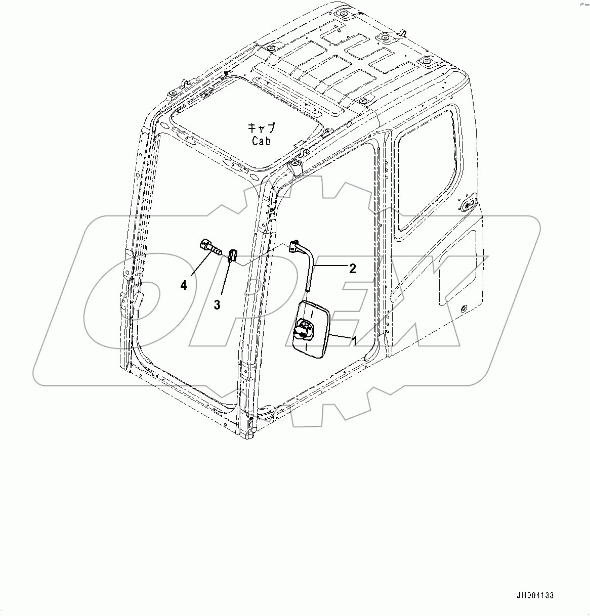  Rearview Mirror L.H. (#100001-)