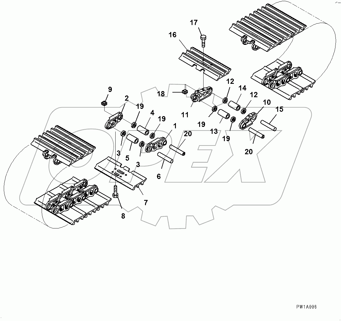  Track Shoe Assembly (#100002-)