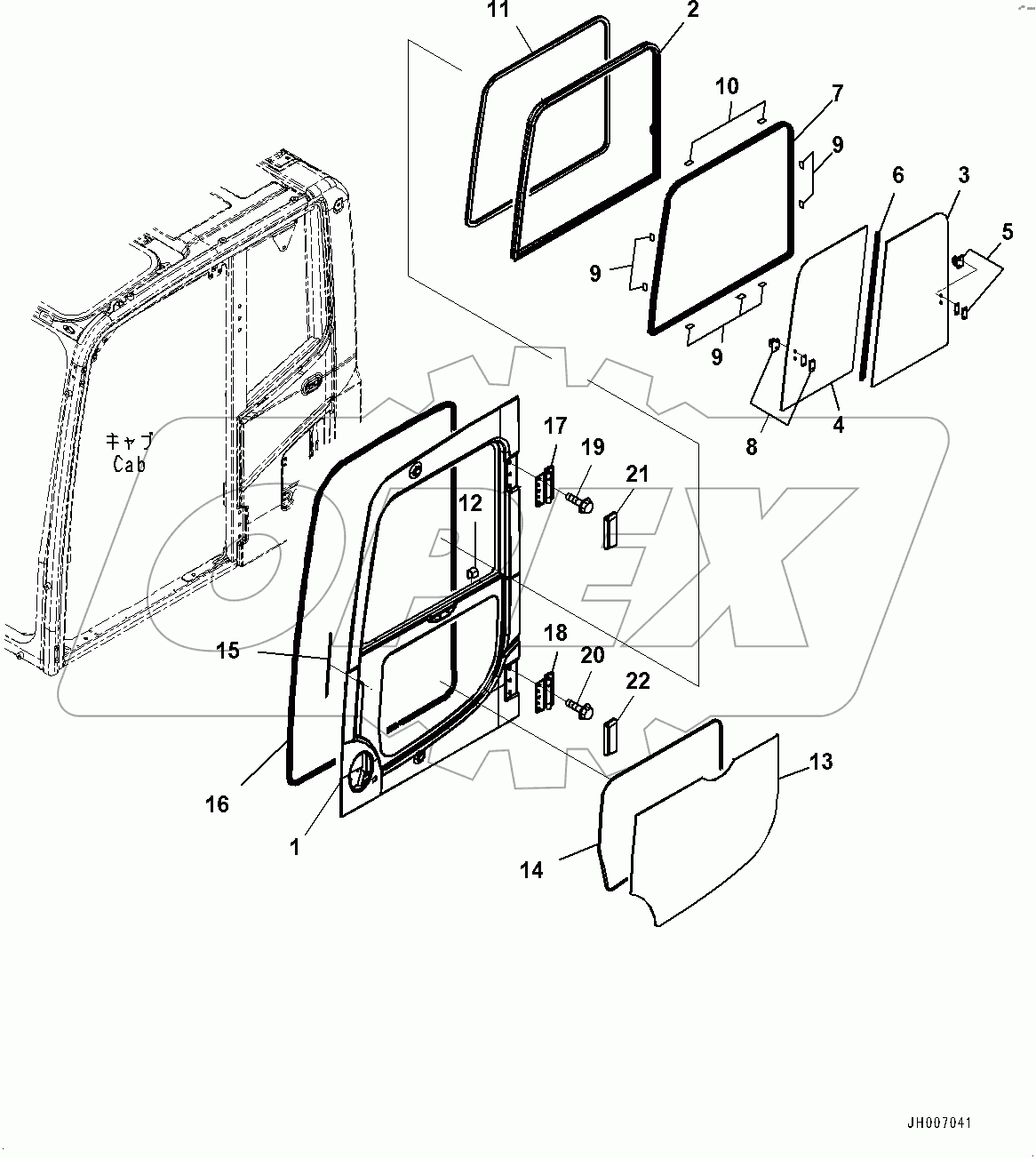  Cab, Door (#100013-)