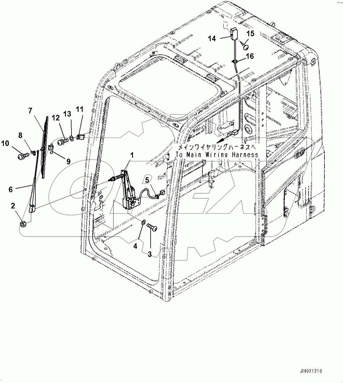  Cab, Wiper and Room Lamp (#100013-)