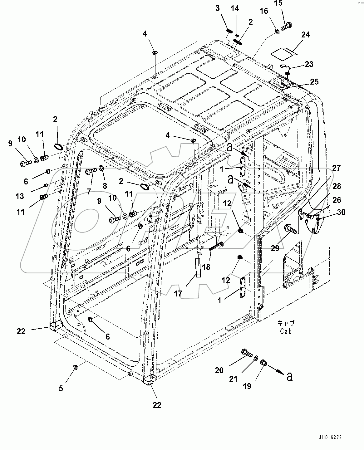  Cab, KOMTRAX Antenna (#100525-)