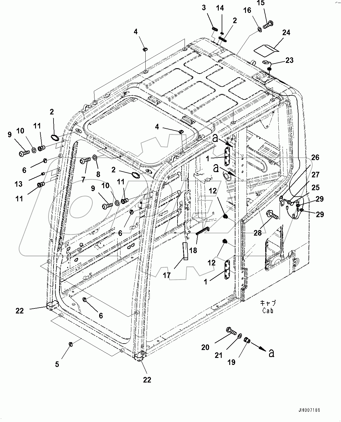  Cab, KOMTRAX Antenna (#100001-100524)