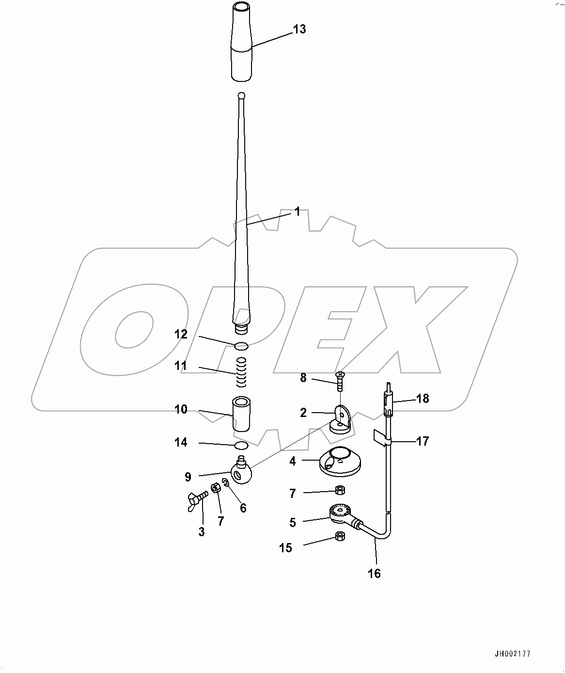  Cab, Inner Parts, Rubber Antenna (#100001-)