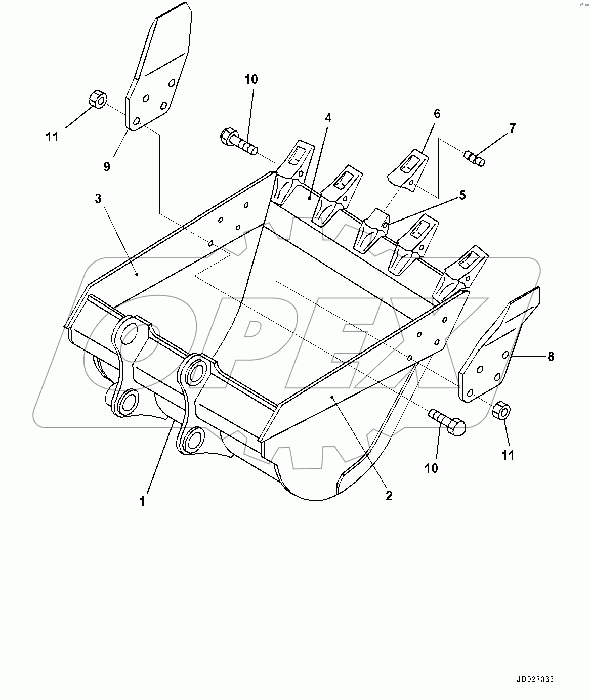  Bucket, Bucket and Side Cutter (#100001-)