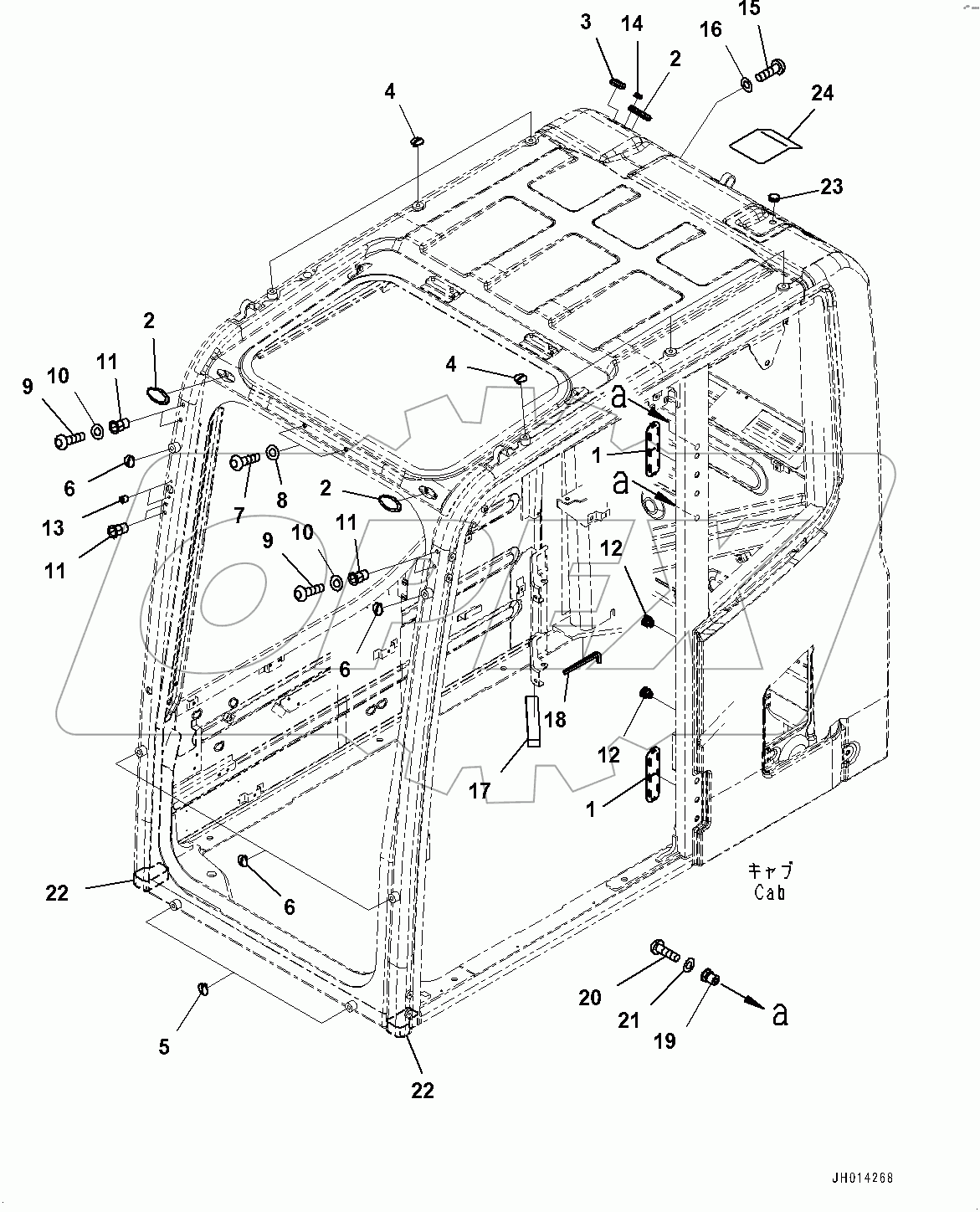  Cab, KOMTRAX Antenna (#100027-)