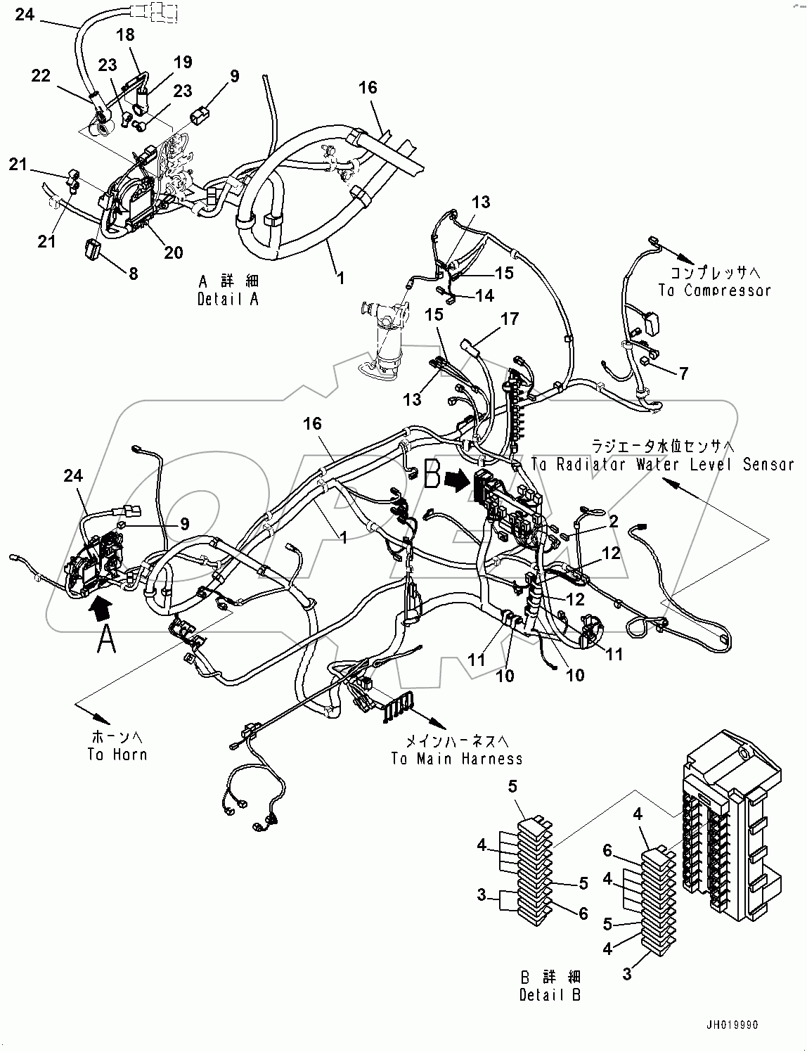  Cab, Floor, Wiring Harness (#100001-)