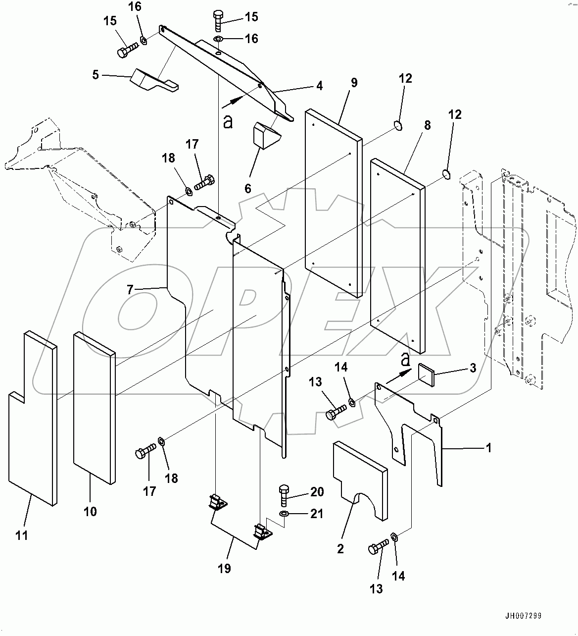  Machine Cab Partition, Center (#100001-)