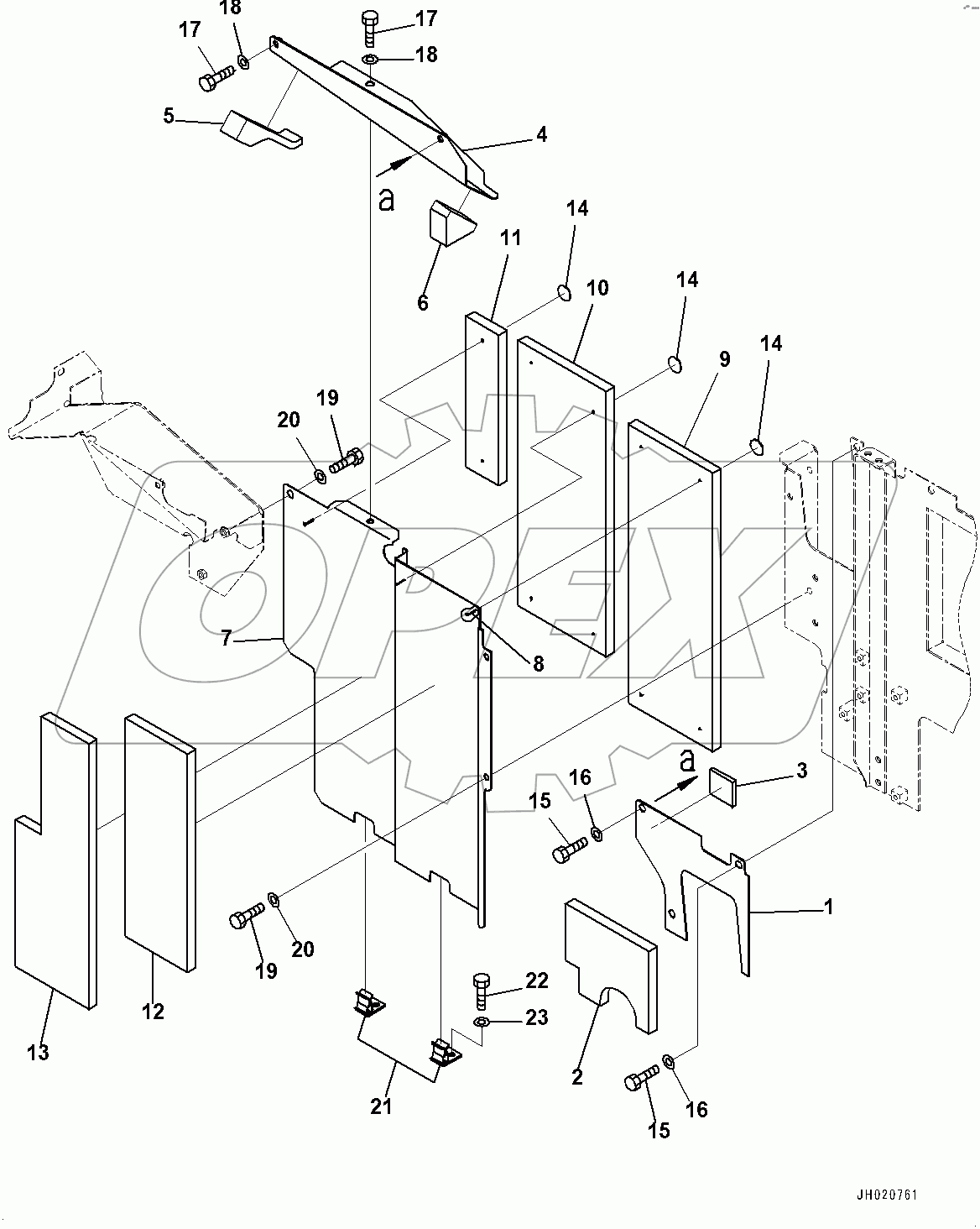  Machine Cab Partition, Center (#100001-)