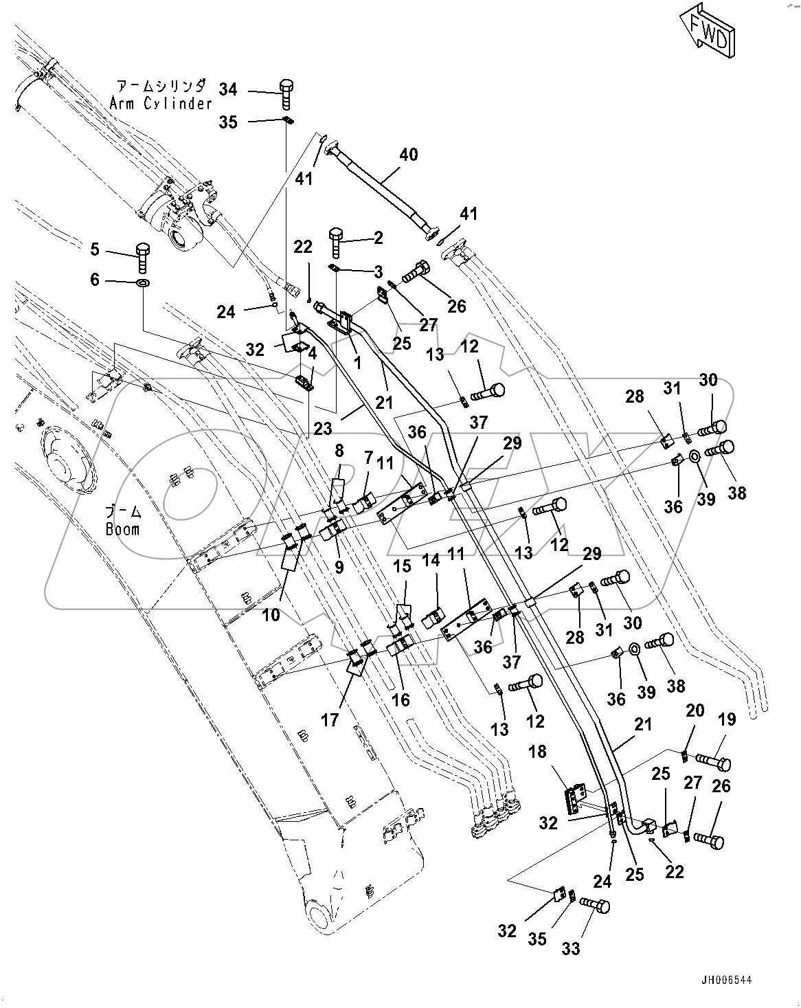 Boom, Arm Lock Valve Piping (#100001-)