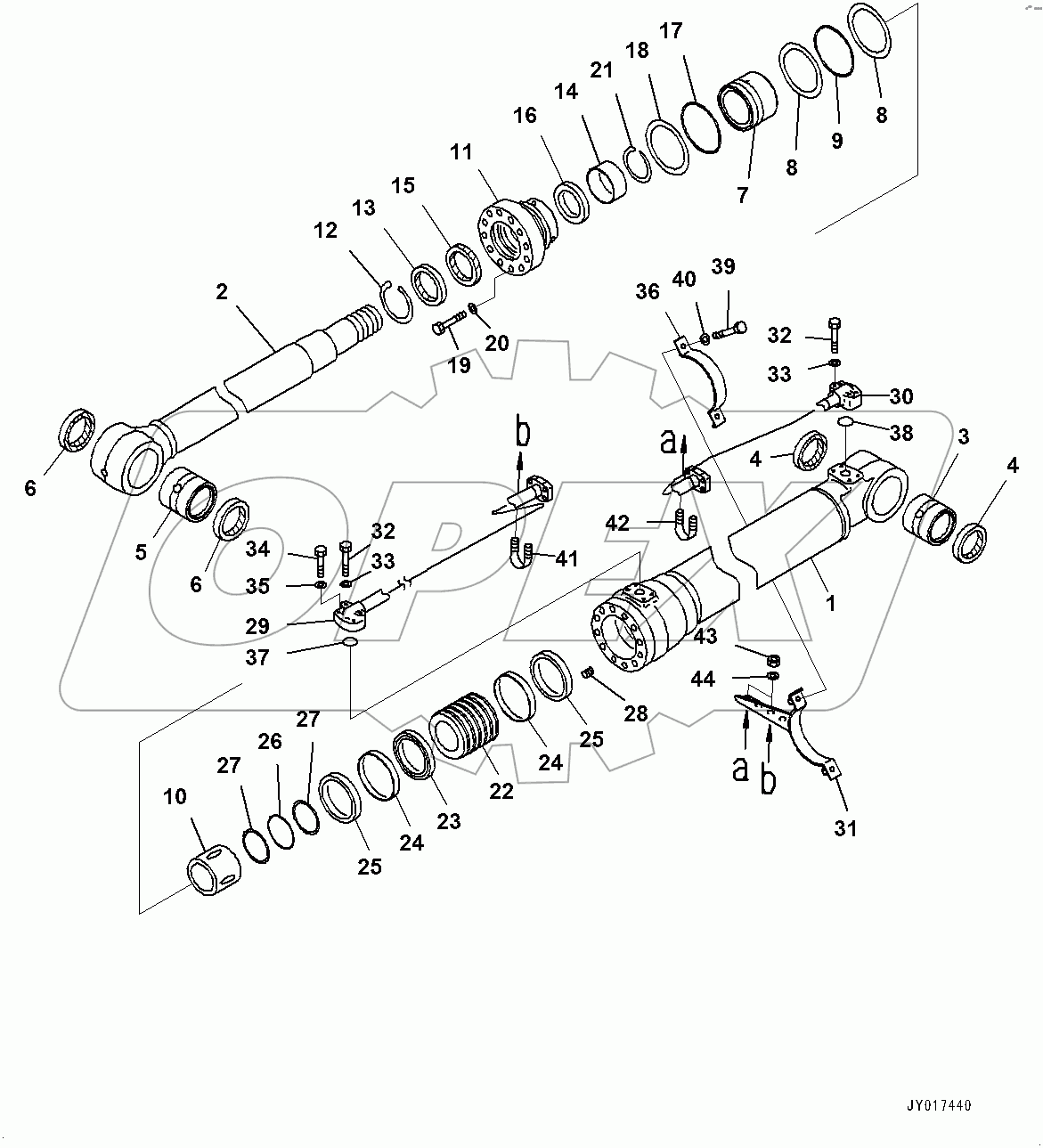  Boom Cylinder, L.H. (#100001-)