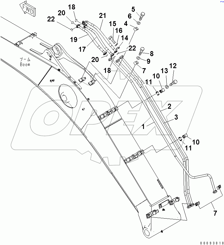  BOOM (ARM CYLINDER PIPING)(#47617-)