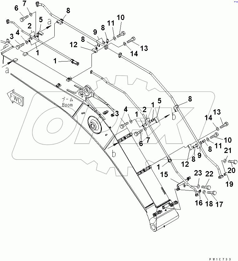  BOOM (ADDITIONAL PIPING) (CLAMP)(#40001-40606)