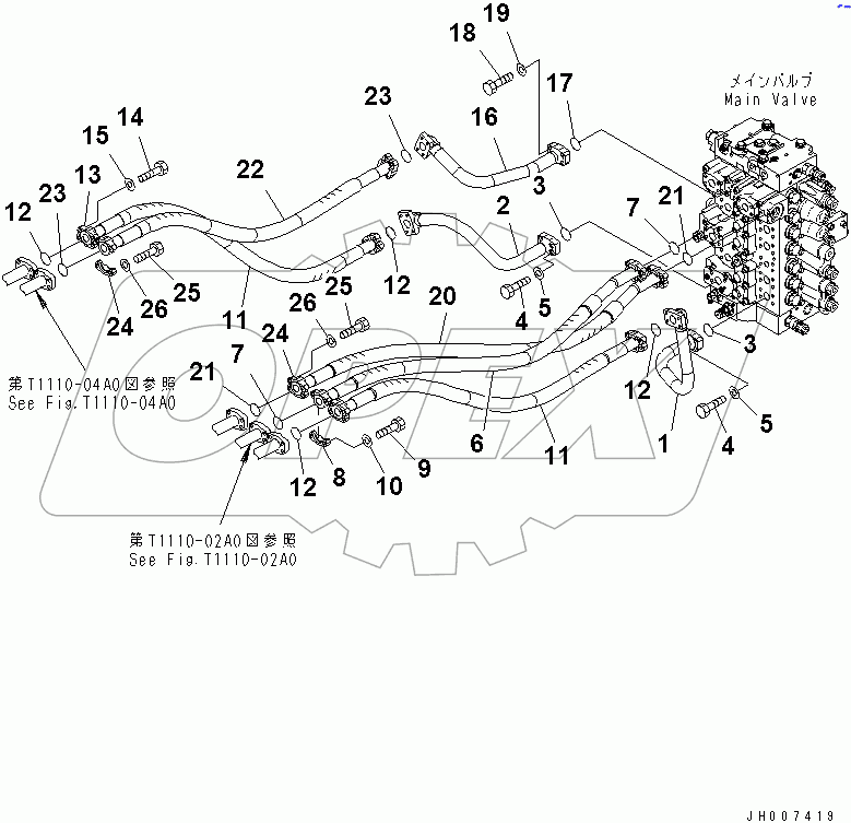  ARM AND BUCKET PIPING