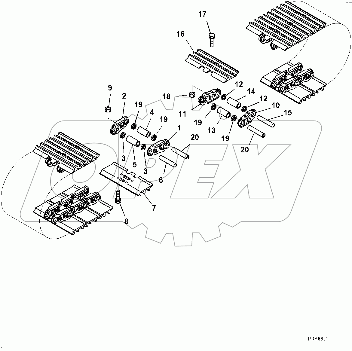  Track Shoe Assembly (#80001-)