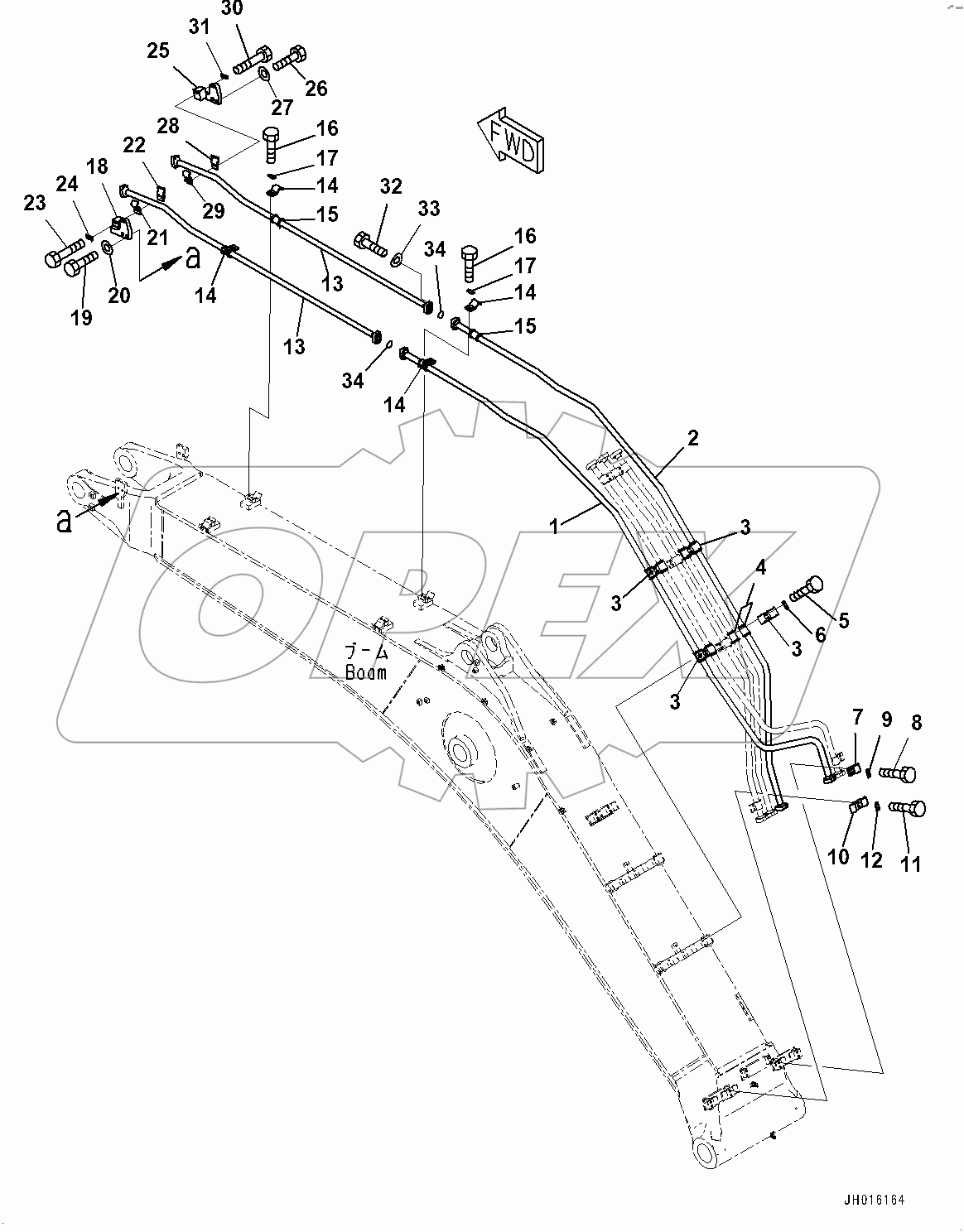  Boom, Bucket Cylinder Piping (#80001-)