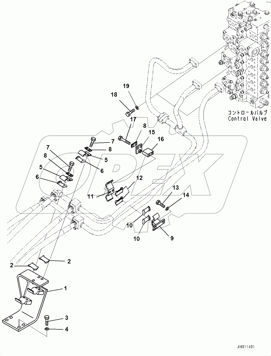  Boom Piping, Bracket and Clamp (#80001-)