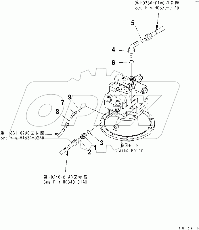  SWING MOTOR (CONNECTING PARTS)