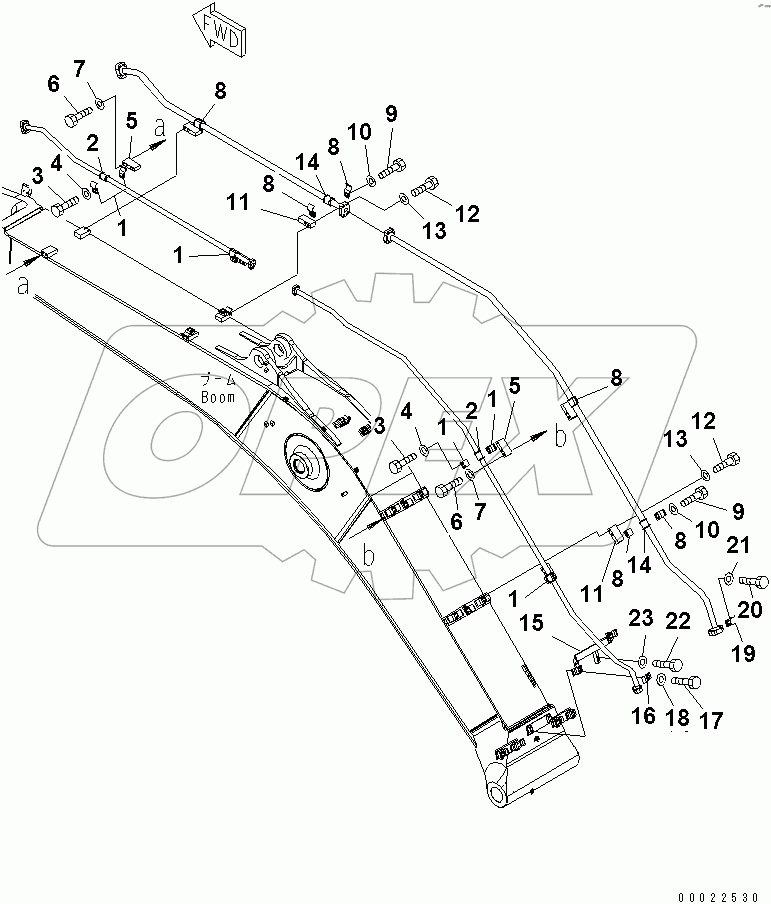  BOOM (ADDITIONAL PIPING) (CLAMP)(#40607-)