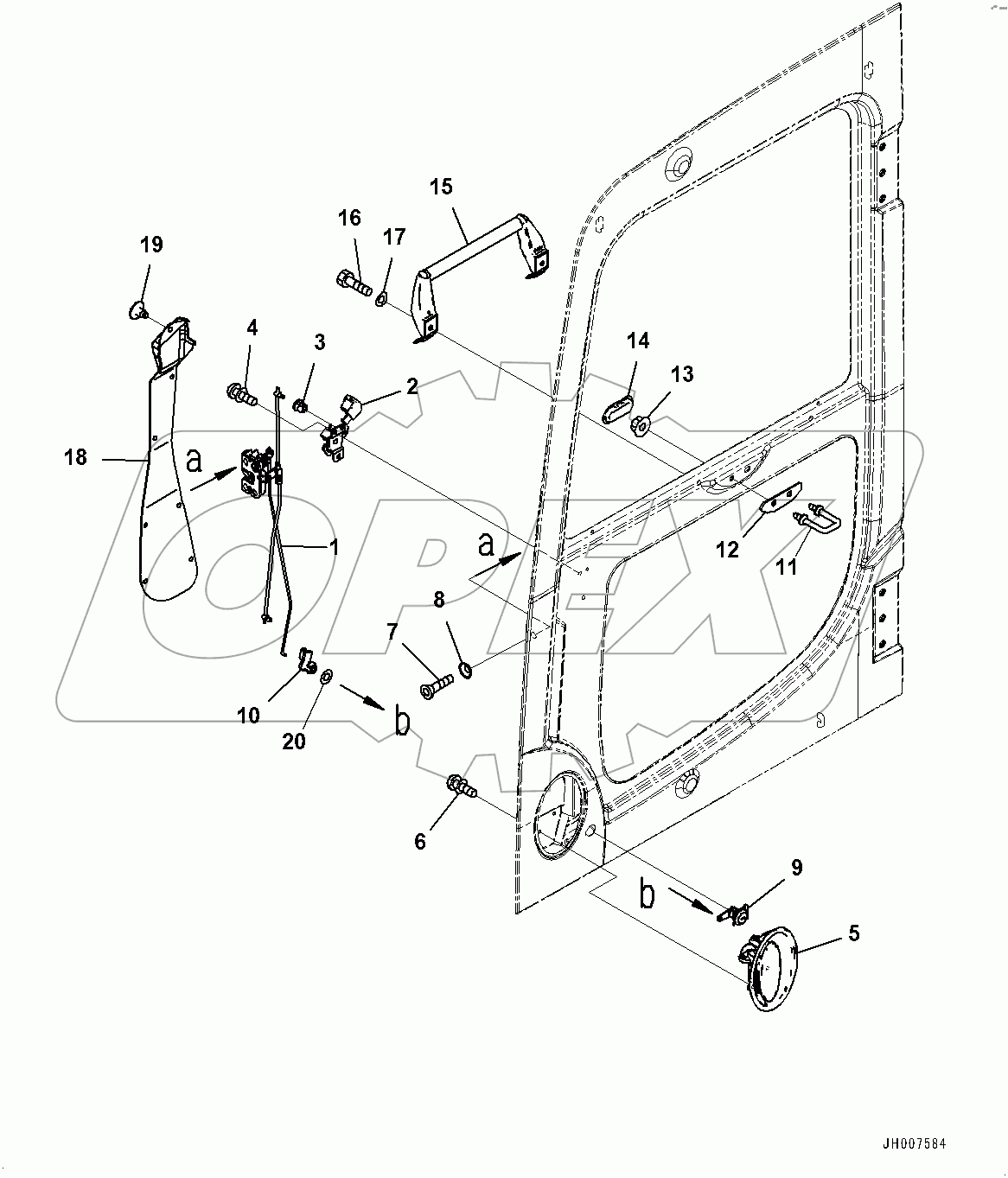  Cab, Door Lock (#80001-)