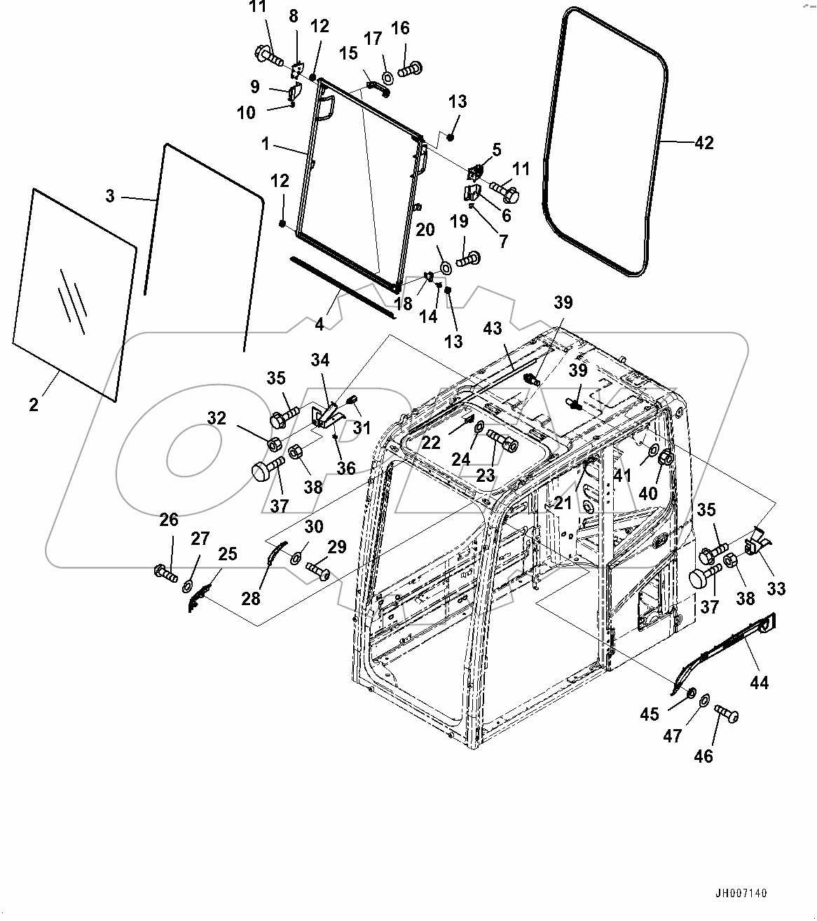  Cab, Front Window (#80001-)
