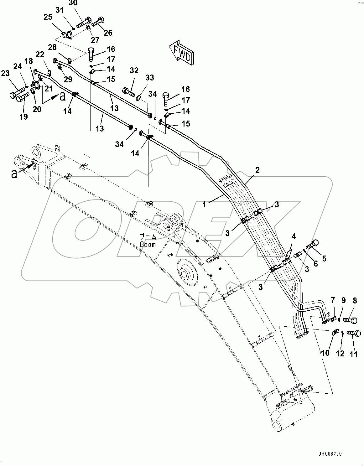  Boom, Bucket Cylinder Piping (#80001-)