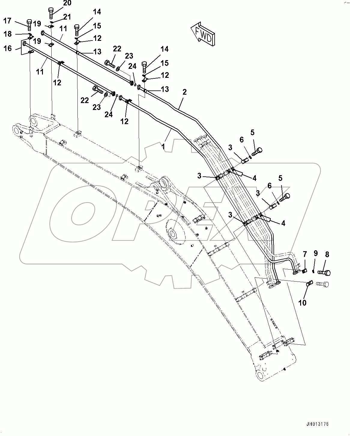  Boom, Bucket Cylinder Piping (#80001-)