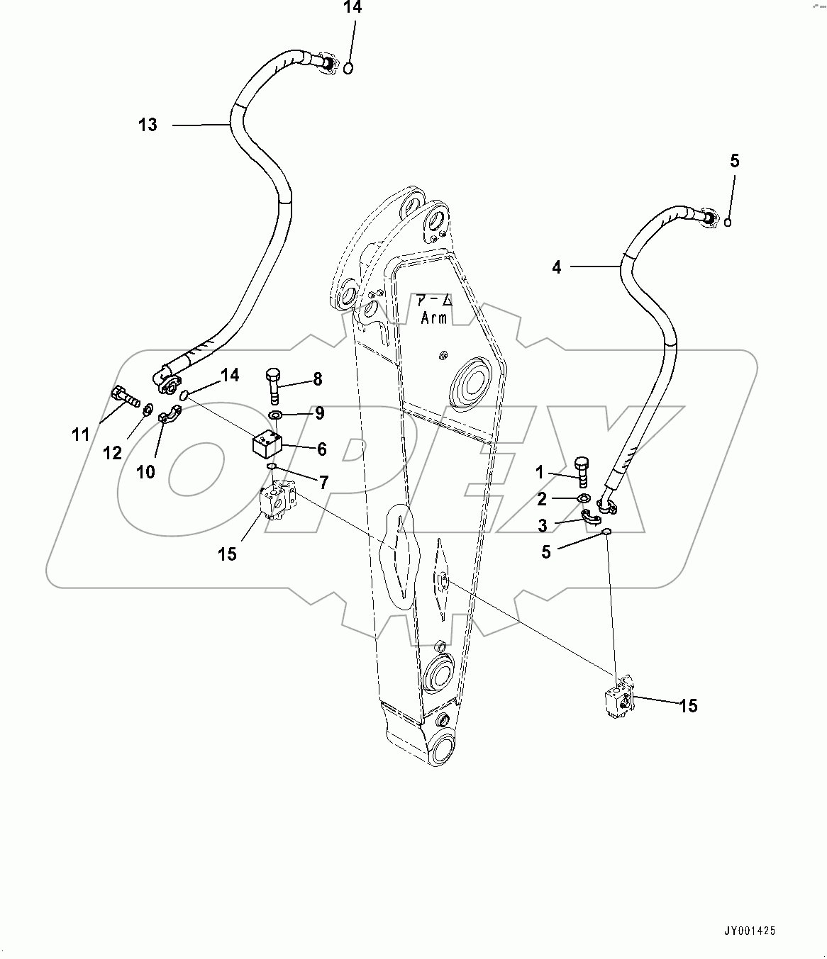 Arm, Additional Piping (#80001-)