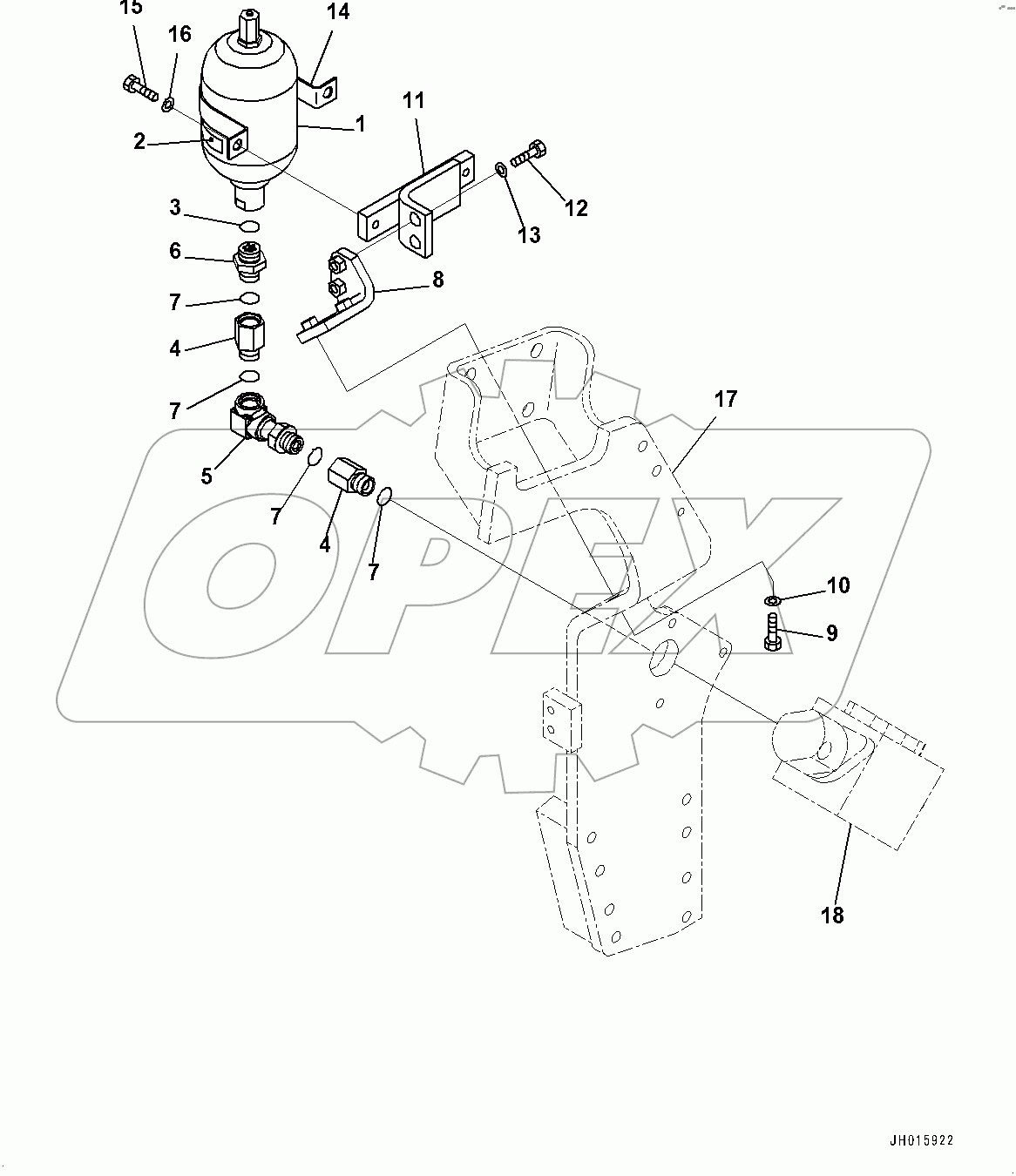  Actuator Piping, Accumulator (#80001-)