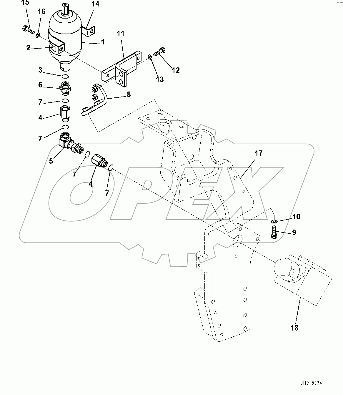  Actuator Piping, Accumulator (#80001-)