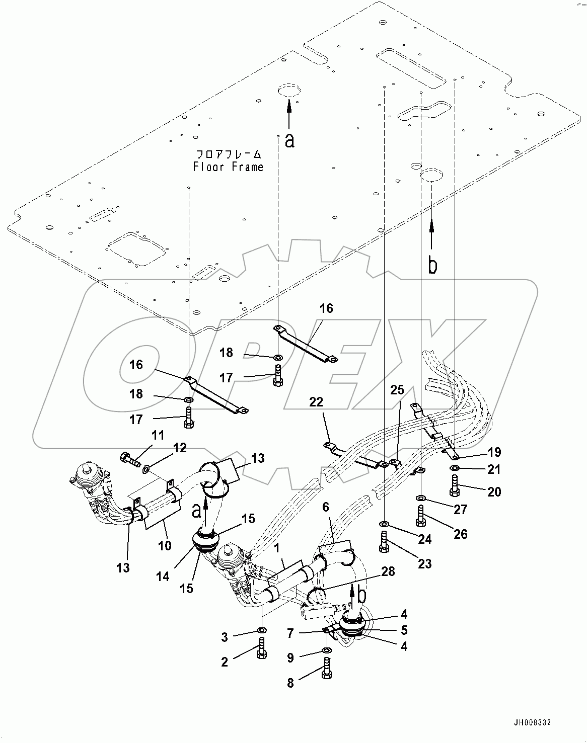  Cab, Floor, Piping Mounting (#80126-)
